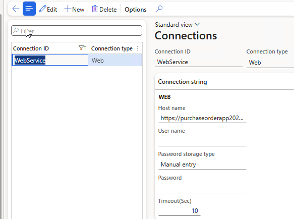 Connection types form