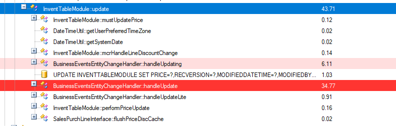 Trace Parser call tree of a single update with data events enabled