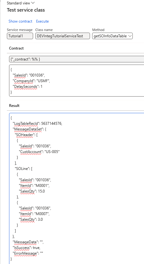 Service test form